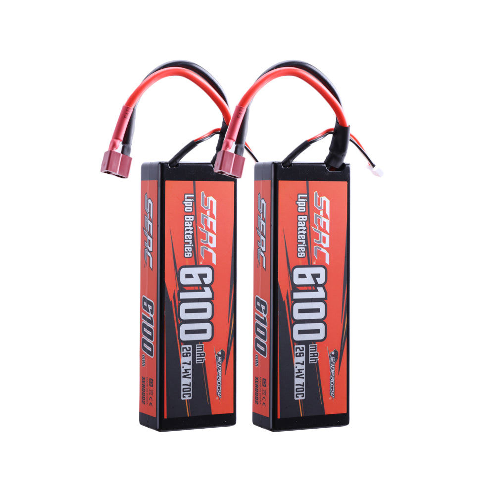 【Sunpadow】2pcs 2S Lipo Battery 7.4V 2200mAh 40C Soft Pack with Deans T Plug  for RC Car Hobby