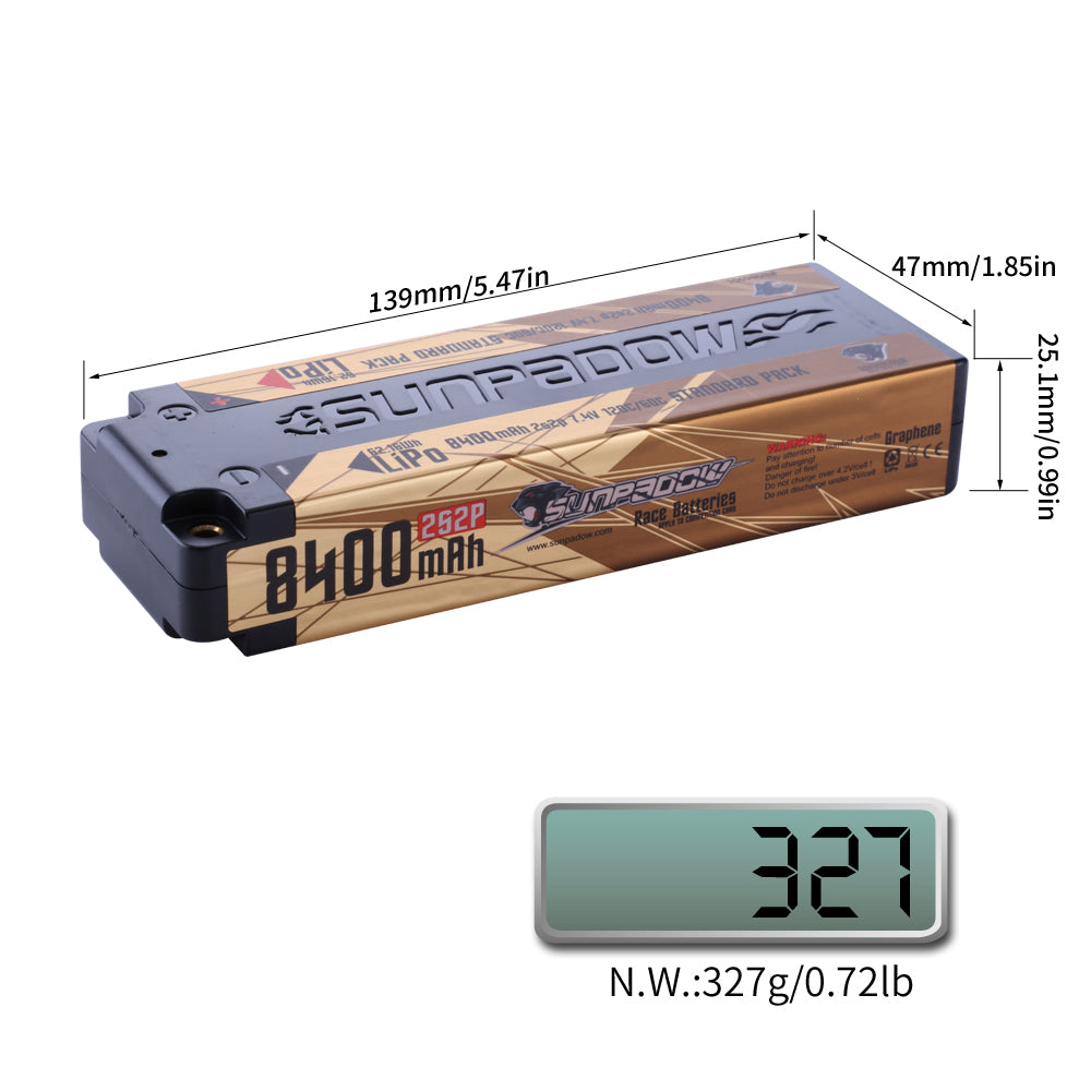 SUNPADOW Competition Lipo Battery 8400mAh-7.4V-2S2P competition-grade  battery specially developed for competitions that require a continuous ...